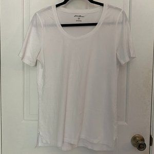Eddie Bauer White Scoop Neck Tee